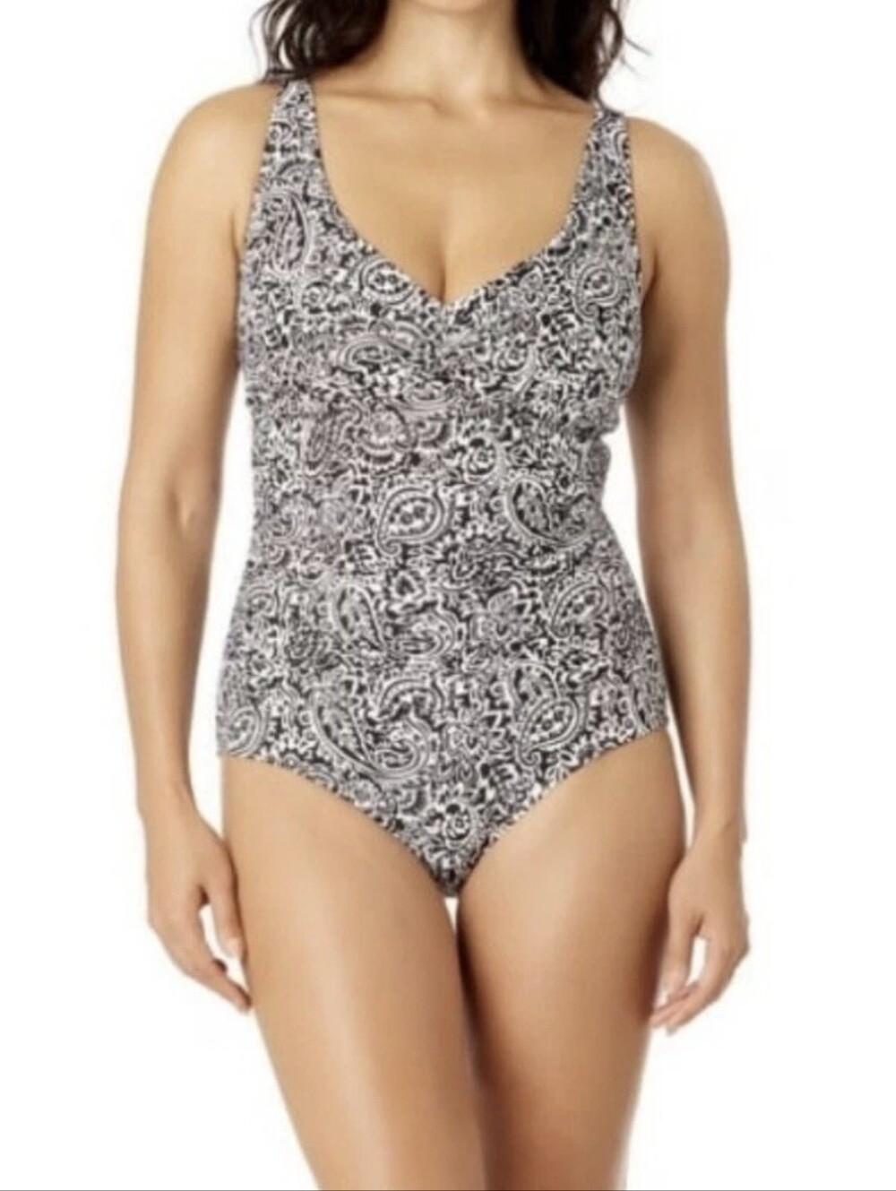 Lands' End Paisley Print One Piece Swimsuit Size‎ XS